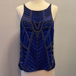 Parker beaded silk top M